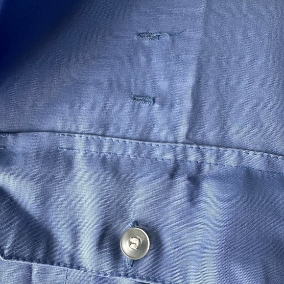 1970s 70s CONQUEROR Union Made Permanent Press Poplin Field Military Shirt XXL - Picture 6 of 6